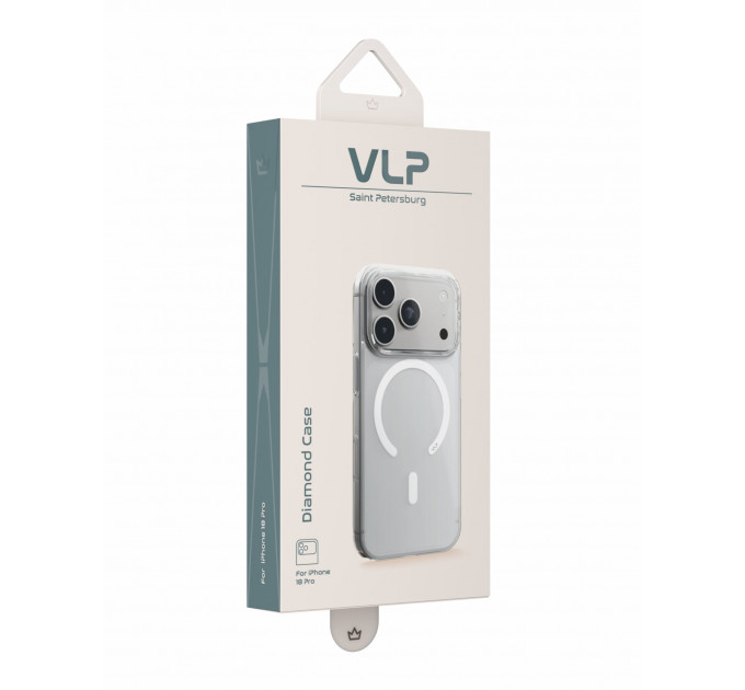 Чехол защитный VLP Diamond Case с MagSafe для iPhone 18 Pro, прозрачный