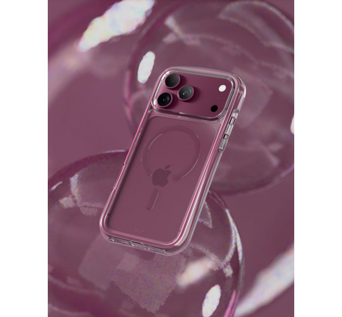 Чехол защитный VLP Bubble Case с MagSafe для iPhone 18 Pro, темно-вишневый