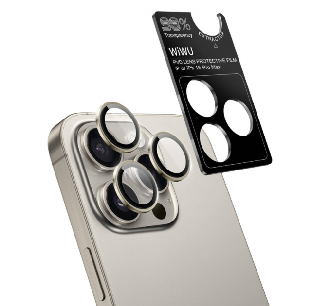 Защитное стекло для задней камеры iPhone 15 Pro  WIWU