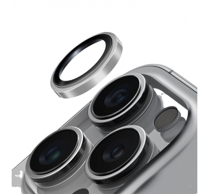 Защитное стекло для задней камеры iPhone 16 Pro Max Silver WIWU