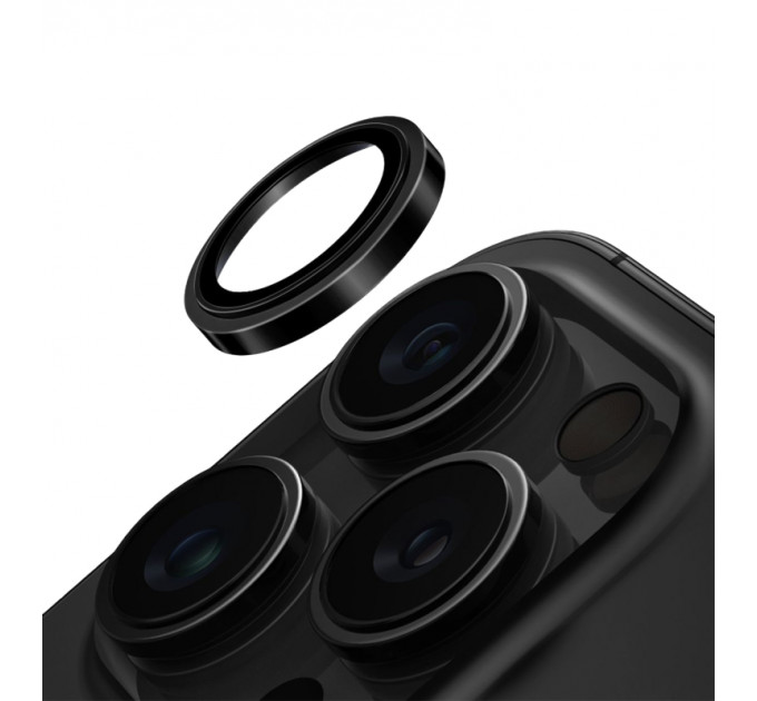 Защитное стекло для задней камеры iPhone 16 Pro Max Black WIWU